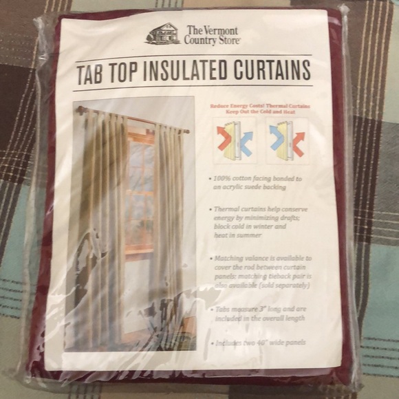 TAB TOP INSULATED CURTAINS NEW NEVER OPEN,includes two 40” wide panels. - Picture 6 of 7